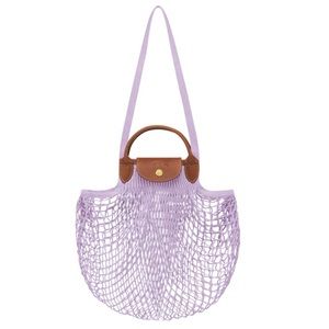 Longchamp Le Pliage Filet Knit Bag (Lilac) EUC
